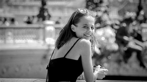 French Girl In The City Of Paris Stock Image Image Of France Landmark 160132443