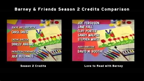 Barney And Friends Season 2 Credits Comparison Youtube