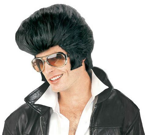 Elvis Greaser Sideburns Pompadour Rock N Roll Jumbo Wig Costume Fw92001