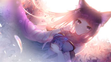 Animal Animal Ears Brown Eyes Brown Hair Cat Dress Japanese Clothes Kimono Long Hair Tagme