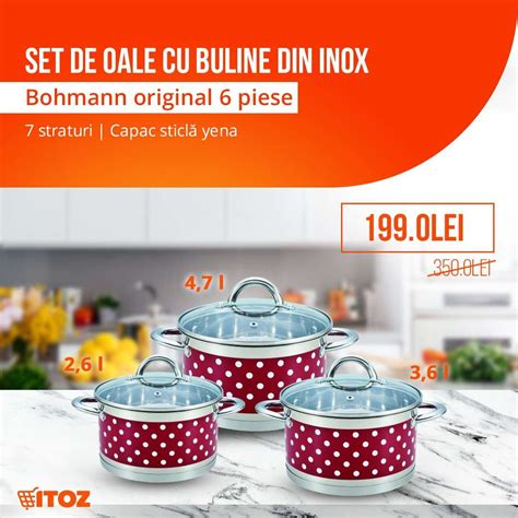 Set De Oale Cu Buline Din Inox Bohmann Piese Itoz