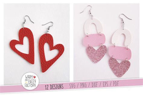 Heart Earring Svg Valentine Earring Svg Cut Files For Cricut Etsy