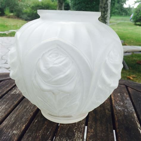 large art deco vase frosted glass 506187 uk