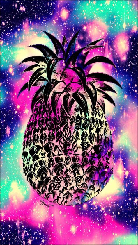Galaxy Midnight Pineapple Wallpaper Lockscreen Girly Cute