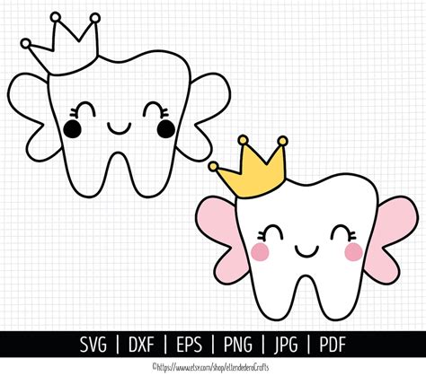 Cute Tooth Svg File Tooth Svg Cut File Tooth Fairy Clip Art Png Image