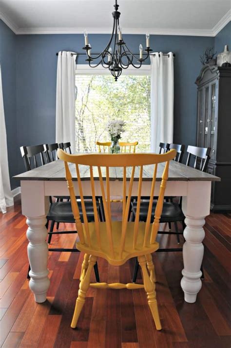 The only supplies needed are a miter saw, kreg jig, sander, drill, wood, screws, and paint or stain. 53 Free DIY Farmhouse Table Plans for a Rustic Dinning Room