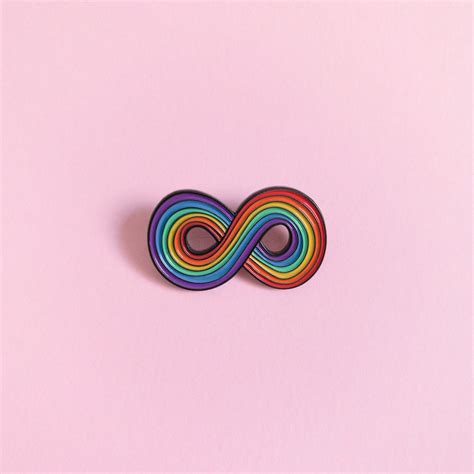 Infinity Rainbow Pride Pin Minimalist Pride LGBT Rainbow Etsy
