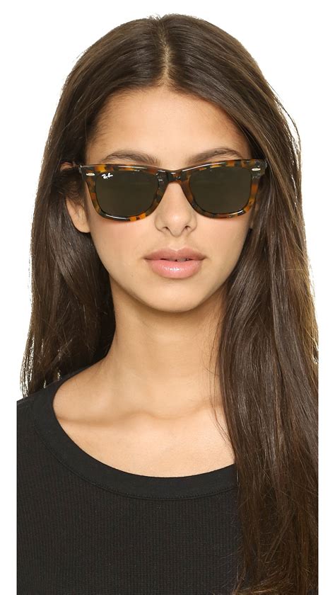 Ray Ban Icons Wayfarer Sunglasses Spotted Red Havana Brown Lyst