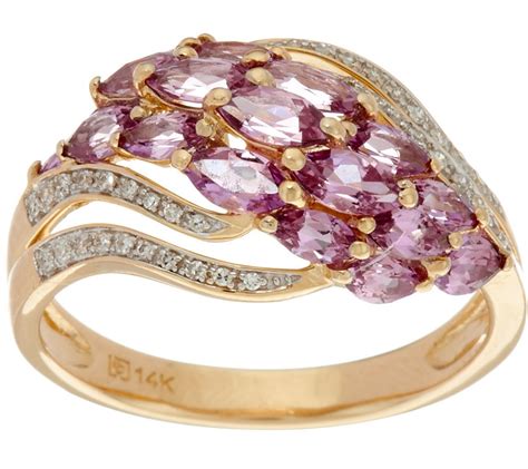 Purple Sapphire Ring Sapphire Diamond Diamond White Yellow Gold