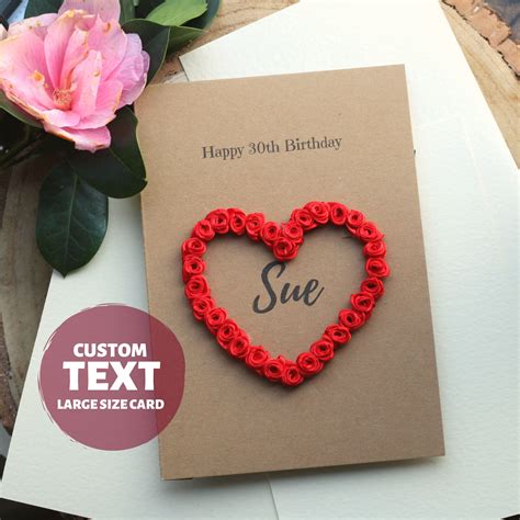 30th Birthday Card Romantic Card For Fiancée Personalised Etsy Uk