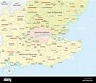 Sud Ovest Inghilterra mappa amministrativa Immagine e Vettoriale - Alamy