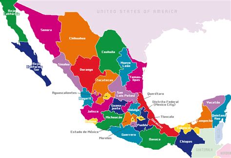 Encontrarás algunos con división política, alusión a capitales y estados, además que menciones o no, a los océanos y mares que bordean al mismo país. Ciclo Escolar: Los Estados y Capitales de México | Mapa de ...