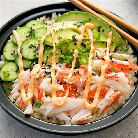 California Sushi Roll Bowls With Cauliflower Rice Meal Prep Kirbie S