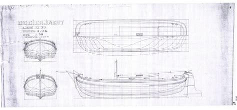 Fotokopie Van Een Scheepsbouwtekening Van Een Boeier