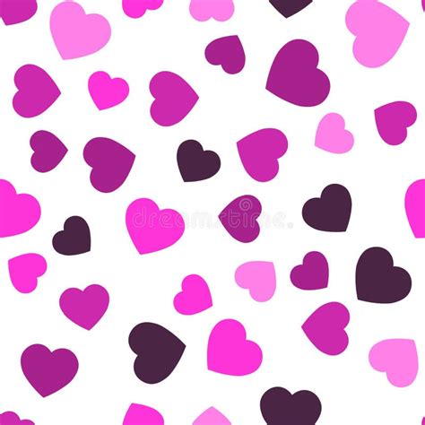 Pink Hearts Seamless Pattern Random Scattered Hearts Background Love