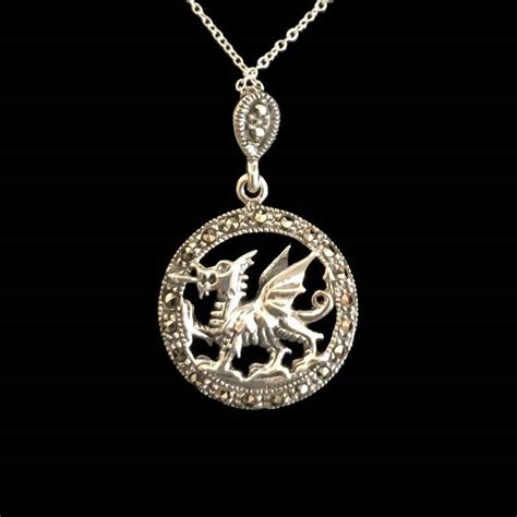 Marcasite Welsh Dragon Necklace Welsh Ts With Heart Spend £50