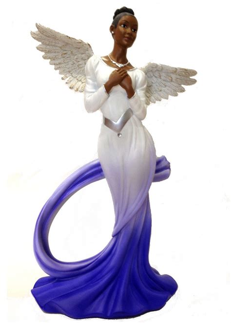 Sash African American Angel Figurine In Blue The Black