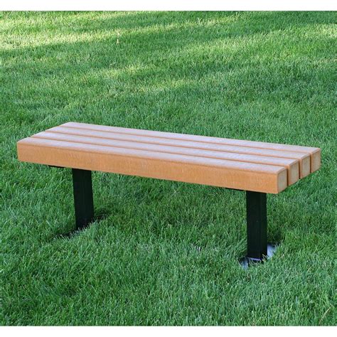 Jayhawk Plastics Trailside Recycled Plastic Commercial Backless Bench