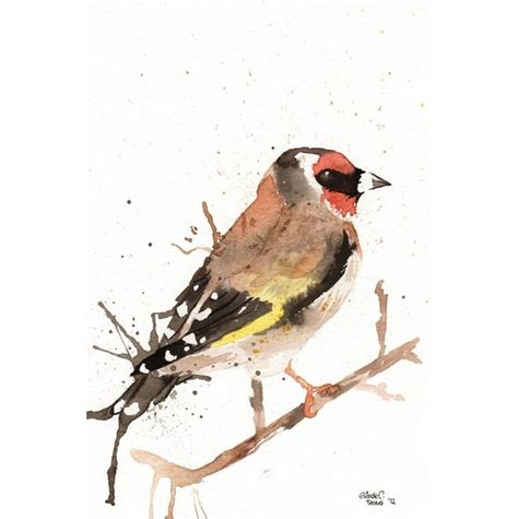 Items Similar To Original Watercolor Painting Goldfinch