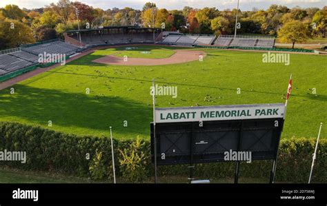 Labatt Park London Ontario Aerial With Scoreboard Sign Stock Photo Alamy