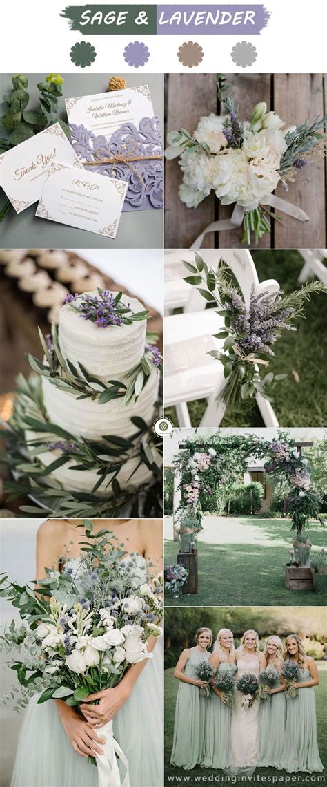 This will include incorporating spring wedding colors in all of your décor and even in your chosen attire. Top 6 Sage Green Weddings Color Palettes---SAGE & LAVENDER ...