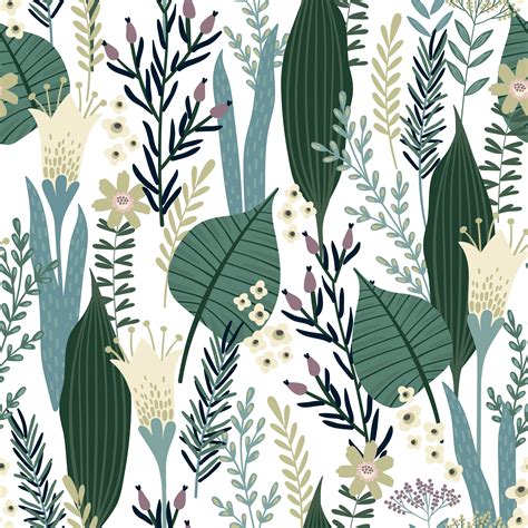 Floral Seamless Pattern Vector Design For Different Surfaces 345224