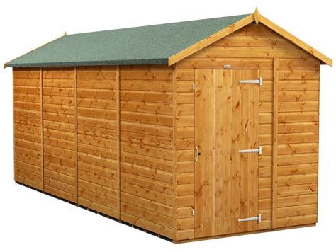Power 16x6 Apex Garden Shed Windowless Apex Roof Garden Sheds
