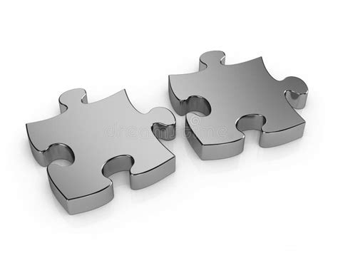 Two Pieces Metal Puzzle Stock Illustration Illustration Of Connection