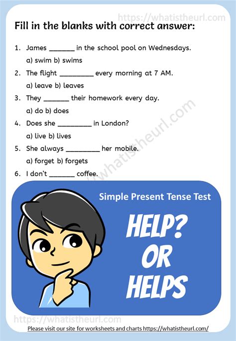 Test On Present Simple Tense Worksheet Reading Comprehension Worksheets