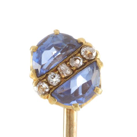 Tiffany Co Stick Pin Stickpin Sapphire Diamonds Gold Antique Etsy