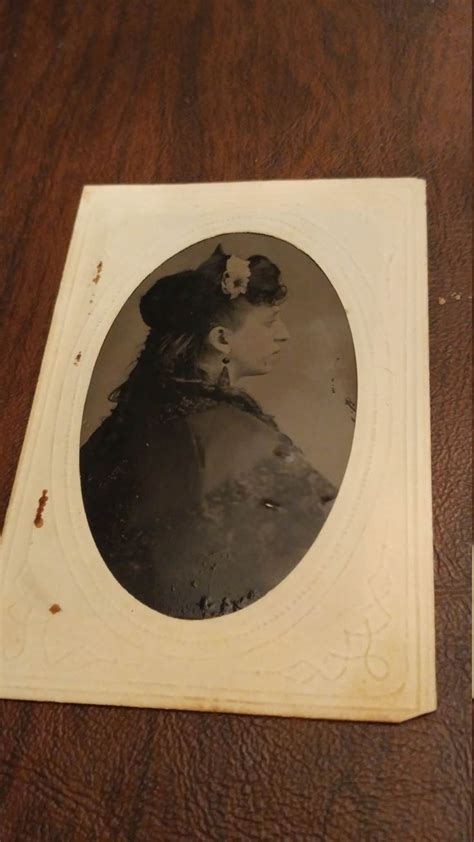 prominent profile antique tintype photograph of woman s etsy in 2022