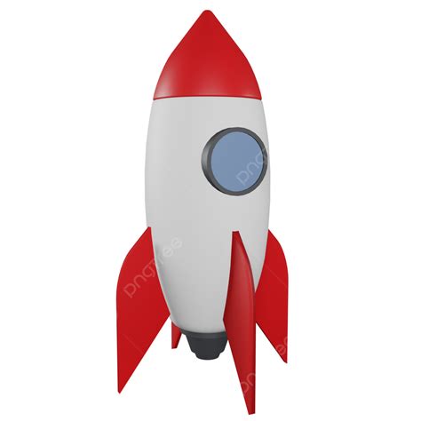 3d Standing Rocket In White And Red Colors 3d Rocket Rocket Space
