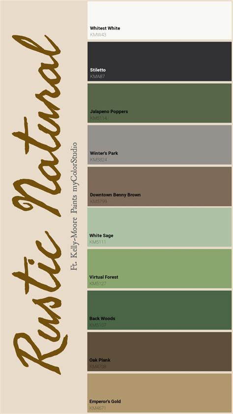 Rustic Natural Theme Color Palette Green Colour Palette Brown Color