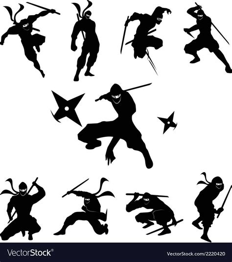 Illustration Of Ninja Shadow Siluate Vector Silhouette Download A Free
