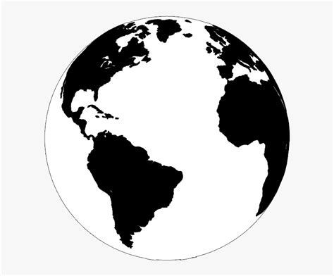 Globe Silhouette Png World Emoji Black And White Transparent Png