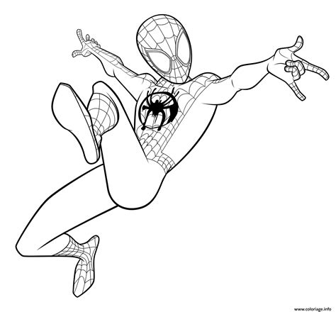 Coloriage Spider Man Coloring Miles Morales Dessin Spiderman à imprimer