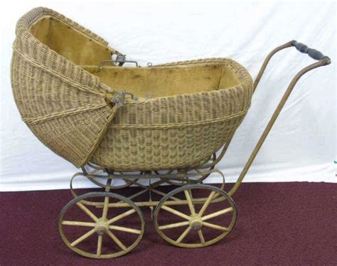 Sold At Auction 19th Century Antique Wicker Baby Carriage Pram