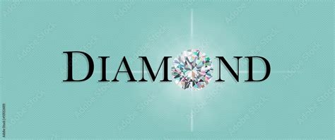 diamond word text illustration with diamond and lens flare on tiffany blue coloured background
