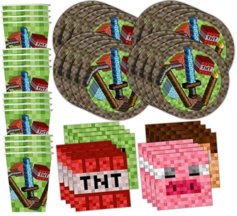 Minecraft Birthday Party Supplies Plates Cups And Napkins