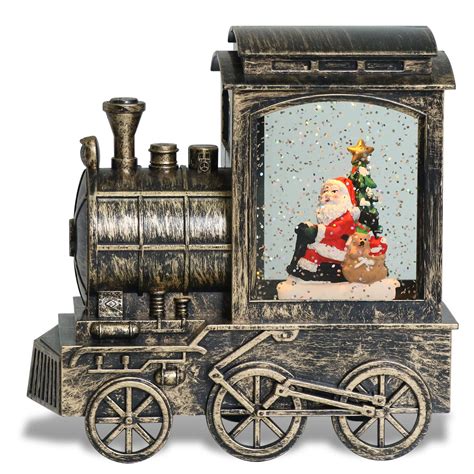 Buy Elcele Lighted Musical Christmas Train Snow Globe Lantern With