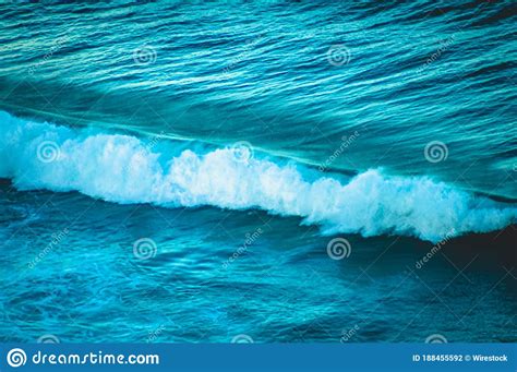 Beautiful Close Up Shot Of Vibrant Blue Ocean Waves Stock Photo Image