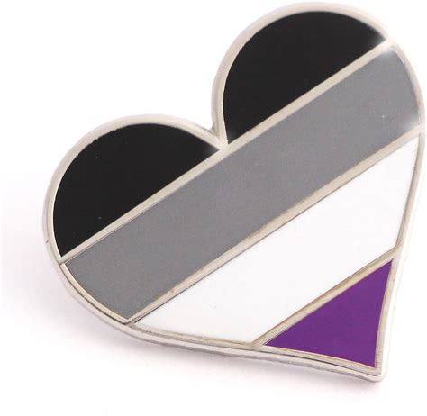 Amazon Com Asexual Pride Pin Lgbtqia Asexuality Heart Flag Lapel Pin For Ace Community Clothing