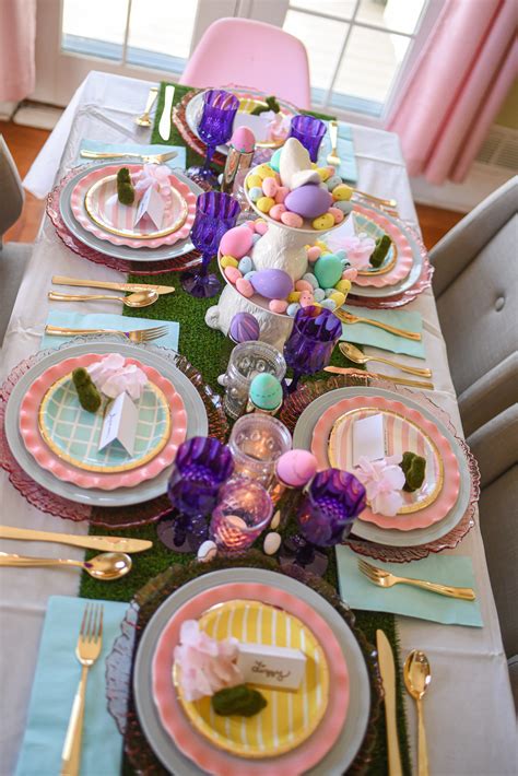 A Colorful Pastel Easter Tablescape A Vibrant And Fun Easter