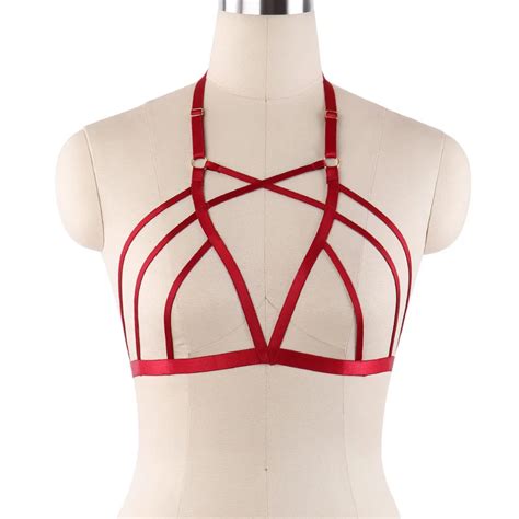 women body harness tops cage bra bondage lingerie goth harajuku belt fetish exotic bustier