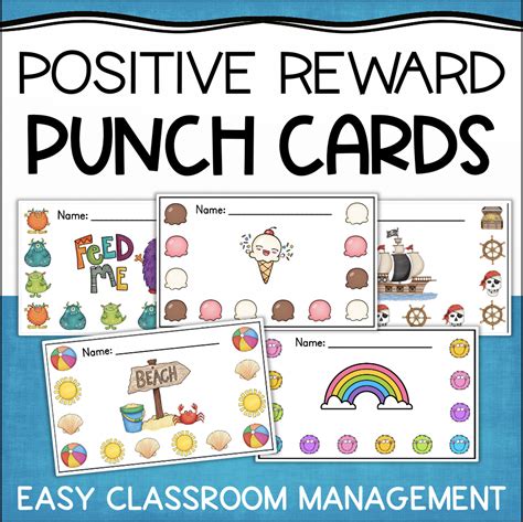 punch cards for behavior management and rewards made by teachers