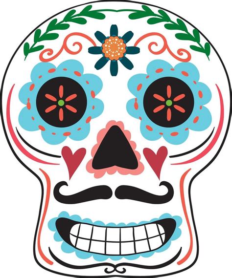 Mexican Painted Skull Isolated 10519470 Vector Art At Vecteezy