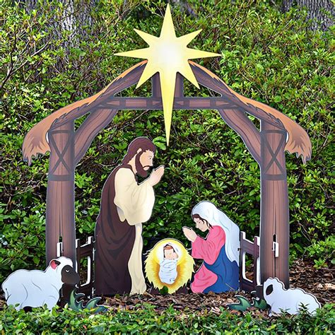 Holy Night Printed Outdoor Nativity Set Outdoor Nativity Outdoor
