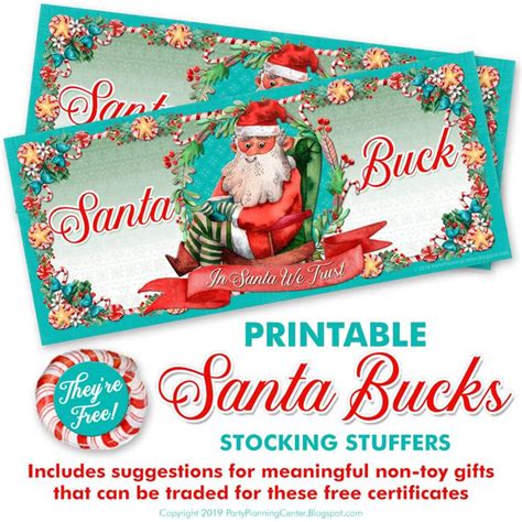 Free Printable Santa Bucks Template
