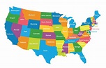 Map of USA regions: political and state map of USA