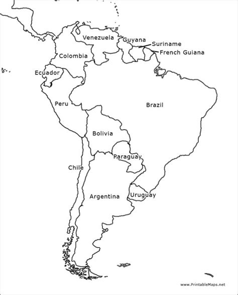 South America Outline Map Graphic Organizer For 6th 12th Grade